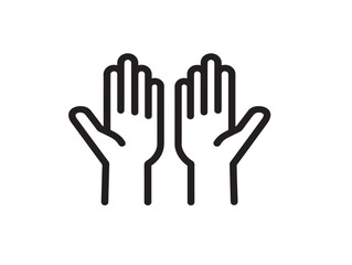 Creative modern hands up vector symbol in artistic clean line details