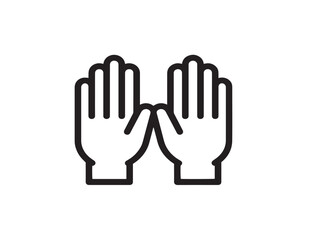 Stylish hands up icon designed in contemporary elegant clean vector form