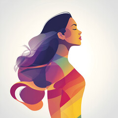 Beautiful illustration of a woman, ideal for use in Pink October campaigns