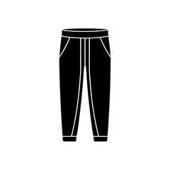 Illustration of black joggers on transparent background