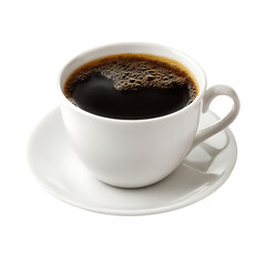 Fototapeta premium A cup of fresh coffee on a saucer.