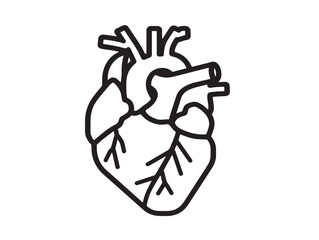 Heart failure awareness icon drawn in elegant vector lines