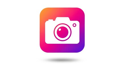Vibrant camera icon with a modern gradient design perfect for social media and photography themes