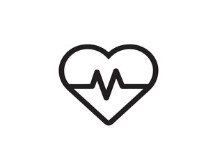 Modern medical heart monitor line art with elegant simplicity