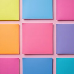 Fototapeta premium Vibrant sticky notes arranged symmetrically