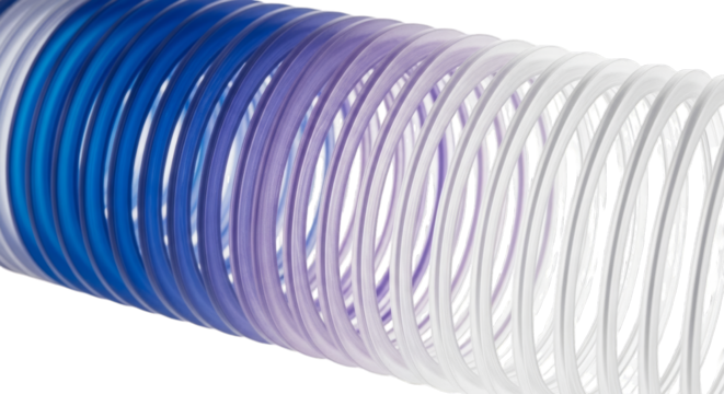 Flexible tube spiral gradient isolated on a transparent background blue - Powered by Adobe