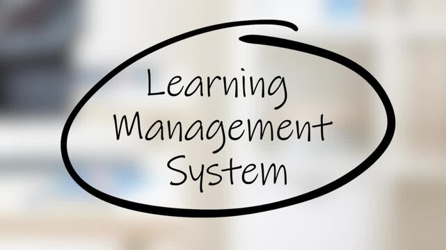 Learning Management System Handwriting using black marker on glass