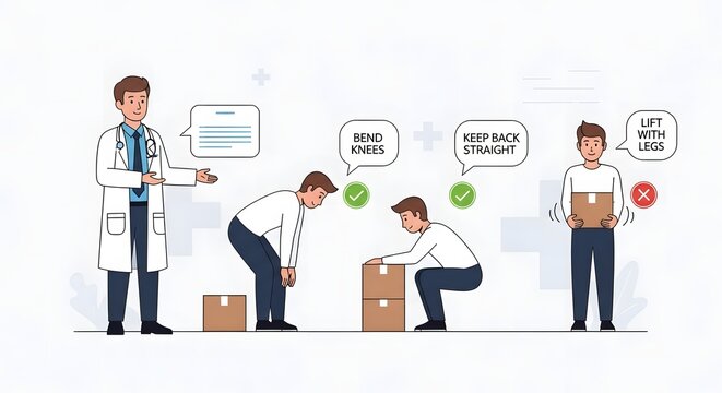 Expert medical advice on safe lifting methods to protect your back and prevent workplace or home injuries