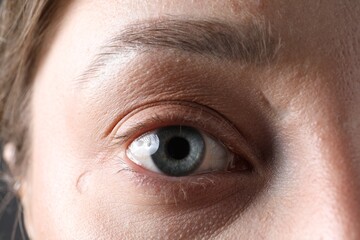 Closeup view of woman with beautiful eyes