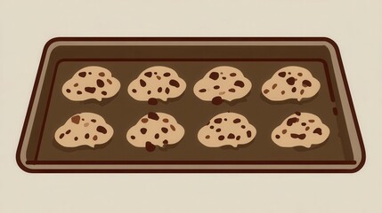 Chocolate chip cookies on a baking sheet.