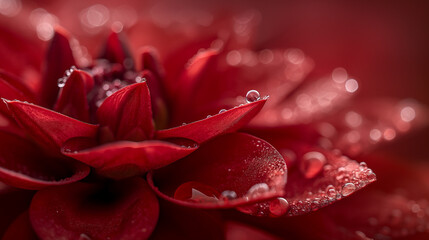 close up of red flower petals