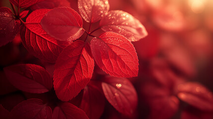 red leaves close up