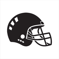 American Football Helmet Silhouette Vector, football helmet vector