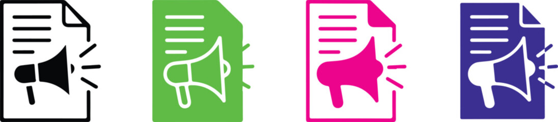 Important document with announcement icon representing urgent information and attention required