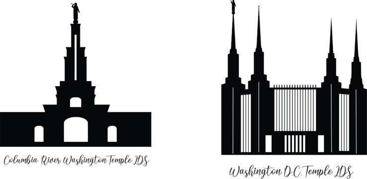 Columbia River, Washington D.C. Temple LDS SVG, Religious Vector illustration, Church silhouette Cricut 