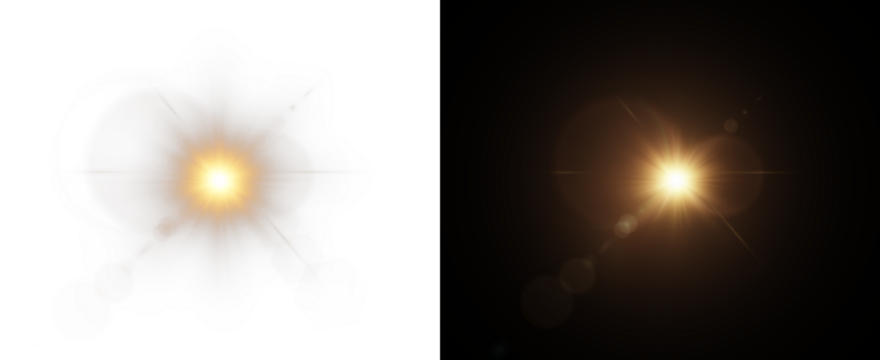 bright golden flare with radiant starburst and glowing rays, abstract sunlight flash on dark background. Starburst PNG illustration  - Powered by Adobe