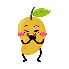 Cute Hand Drawn Shy Mango Blushing