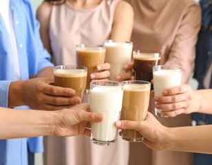 Group toasting drinks