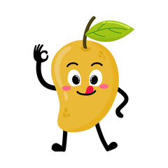 Cute Hand Drawn Mango Yummy Delicious Expression