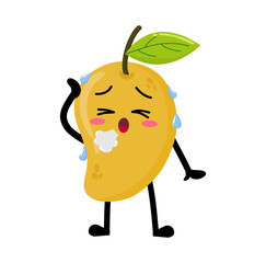 Cute Hand Drawn Tired Mango Sigh