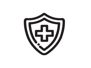 Minimalist insurance concept illustration with protective outlined line design