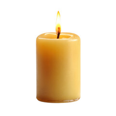 Lit Yellow Candle With Flame Isolated on Black Background burning light, Isolated On White, Png Transparent, Cut Out