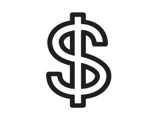 Elegant money symbol vector in refined minimalist line art style
