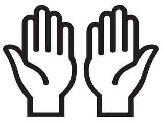 Obraz premium Open hands symbol created in stylish elegant minimalist line art design