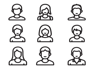 Unique people icon design crafted in elegant clean line drawing style