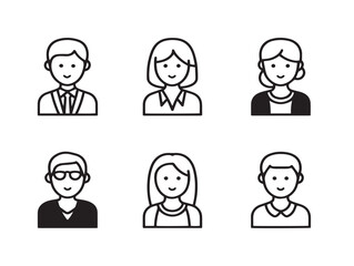 Creative people illustration with attractive professional minimalist line vector artwork