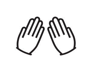 Prayer hands symbol crafted in modern elegant line vector illustration