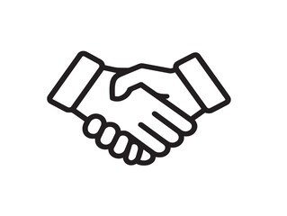 Naklejka premium Minimal handshake stock illustration with clean outline style