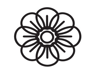 Minimal spring flower vector stock image with elegant outline