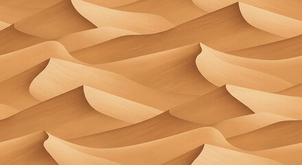 A seamless pattern of stylized desert dunes in shades of beige on a warm orange background
