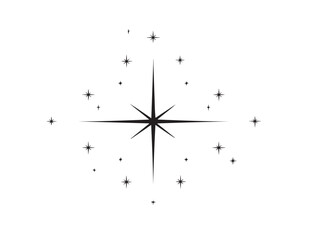Decorative star field pattern icon in minimalist line art