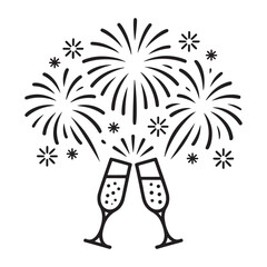 Celebration glasses and sparkles