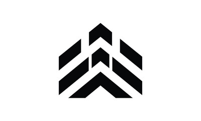 Abstract geometric upward arrow symbol for growth and leadership