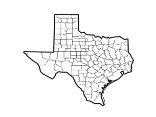 Texas map decorative minimalist design in beautiful vector line art