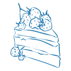 Blue wedding line art 