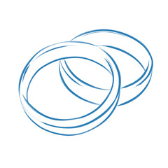 Blue wedding line art 