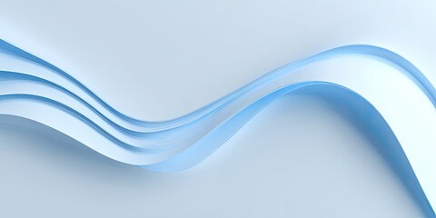 Obraz premium Light blue, wavy, layered, abstract design