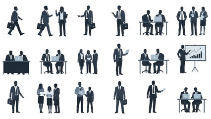 Vector Illustration of Business People Silhouette Set AI EPS PNG