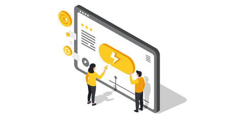 Collaborative teamwork on digital projects with isometric technology