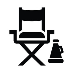 director chair glyph icon illustration vector graphic.eps