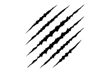 Claw mark scratches vector, Animal paw prints, tiger, wolf, lion, monster silhouette © MdHabibur