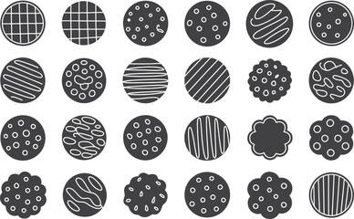 Collection of hand drawn textured easter eggs with various patterns