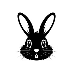 Obraz premium Bunny Face Close-Up Silhouette Vector