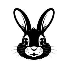 Fototapeta premium Cute Rabbit Face Silhouette Illustration