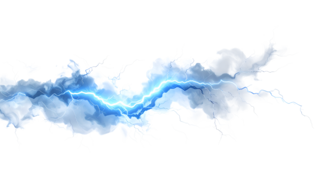 Lightning Strike: A vibrant display of nature's power, with a brilliant lightning bolt cleaving through ominous clouds in an electrifying scene, perfect for evoking awe and wonder.