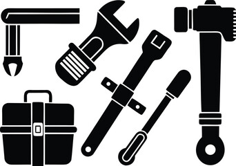 Plumbing tools collection vector icons scalable illustration eps set